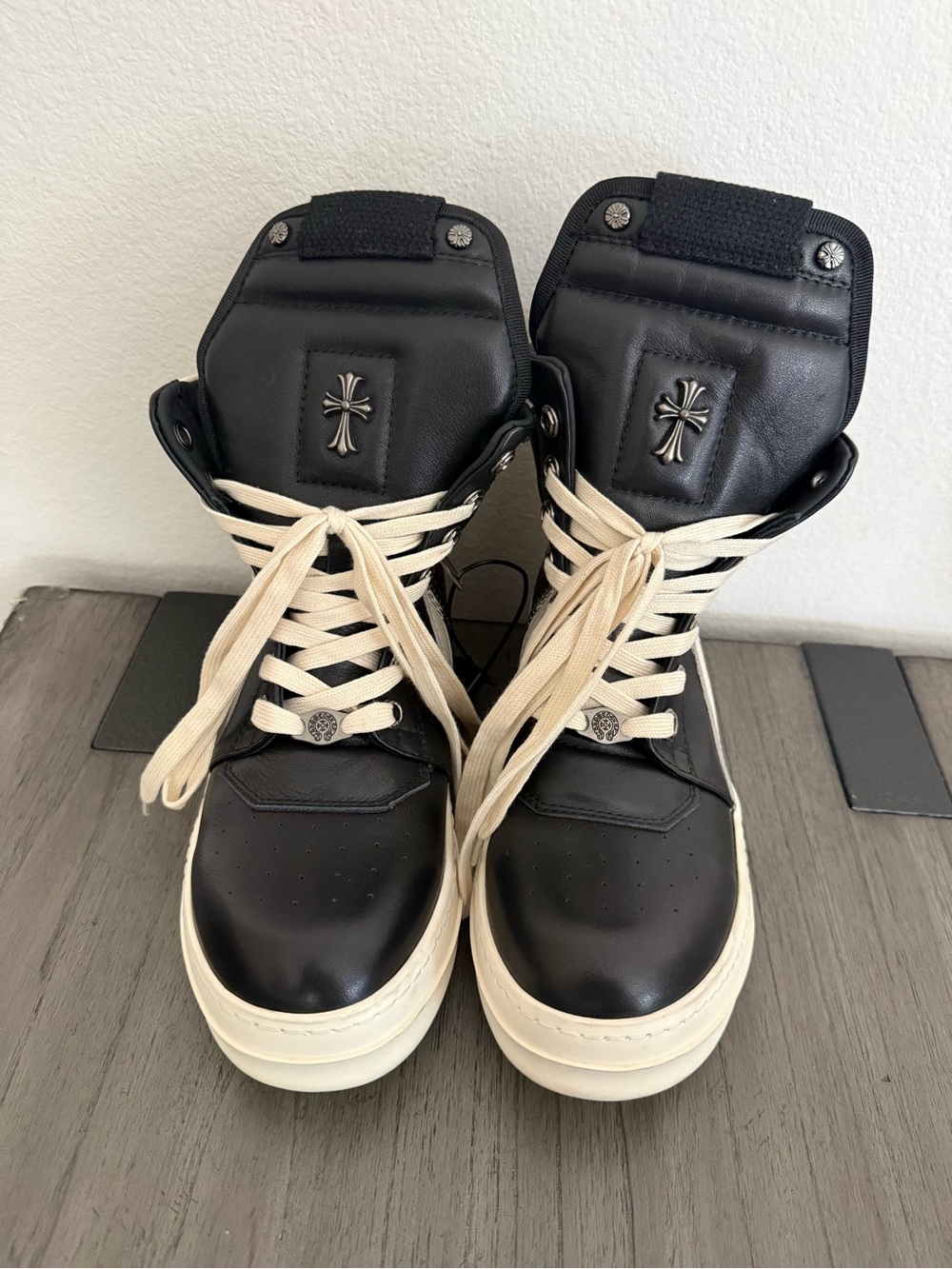 RICK OWENS Chrome Hearts x Rick Owens Geobasket High Black